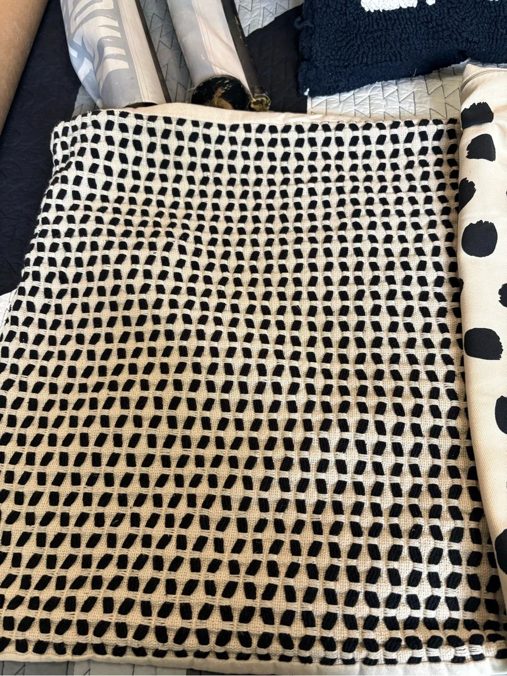 IKEA Black and White Geometric and Polka Dot Accent Pillow covers